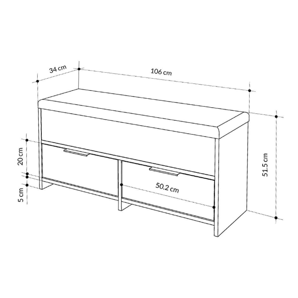 Παπουτσοθήκη Cove Megapap χρώμα ανοιχτό καρυδί 106x34x51,5εκ.