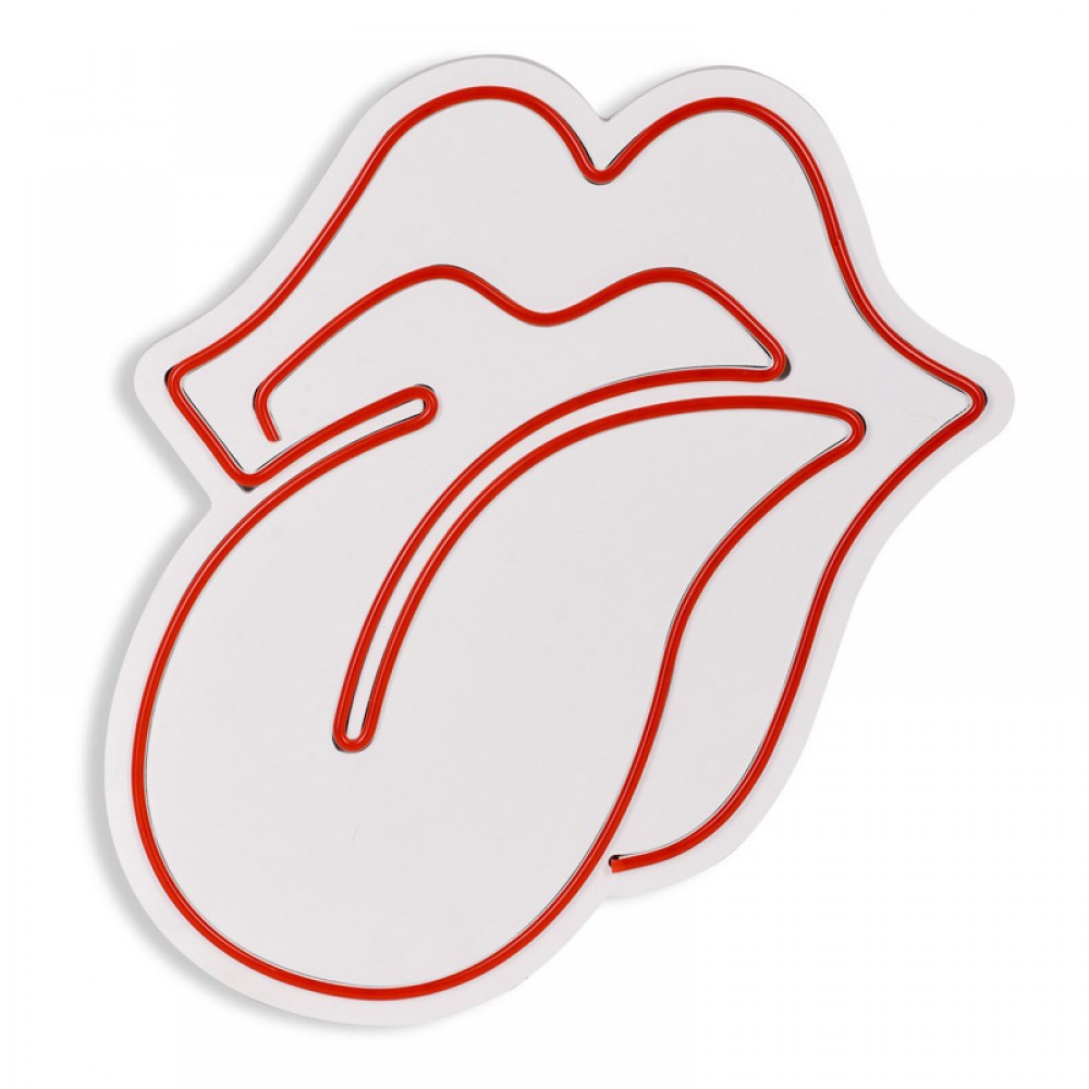 Φωτιστικό LED Neon "Rolling Stones" Megapap χρώμα κόκκινο 36x2x41εκ.