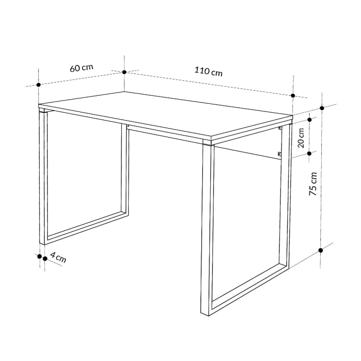 Γραφείο εργασίας Inna Megapap χρώμα sapphire oak - λευκό 110x60x75εκ.