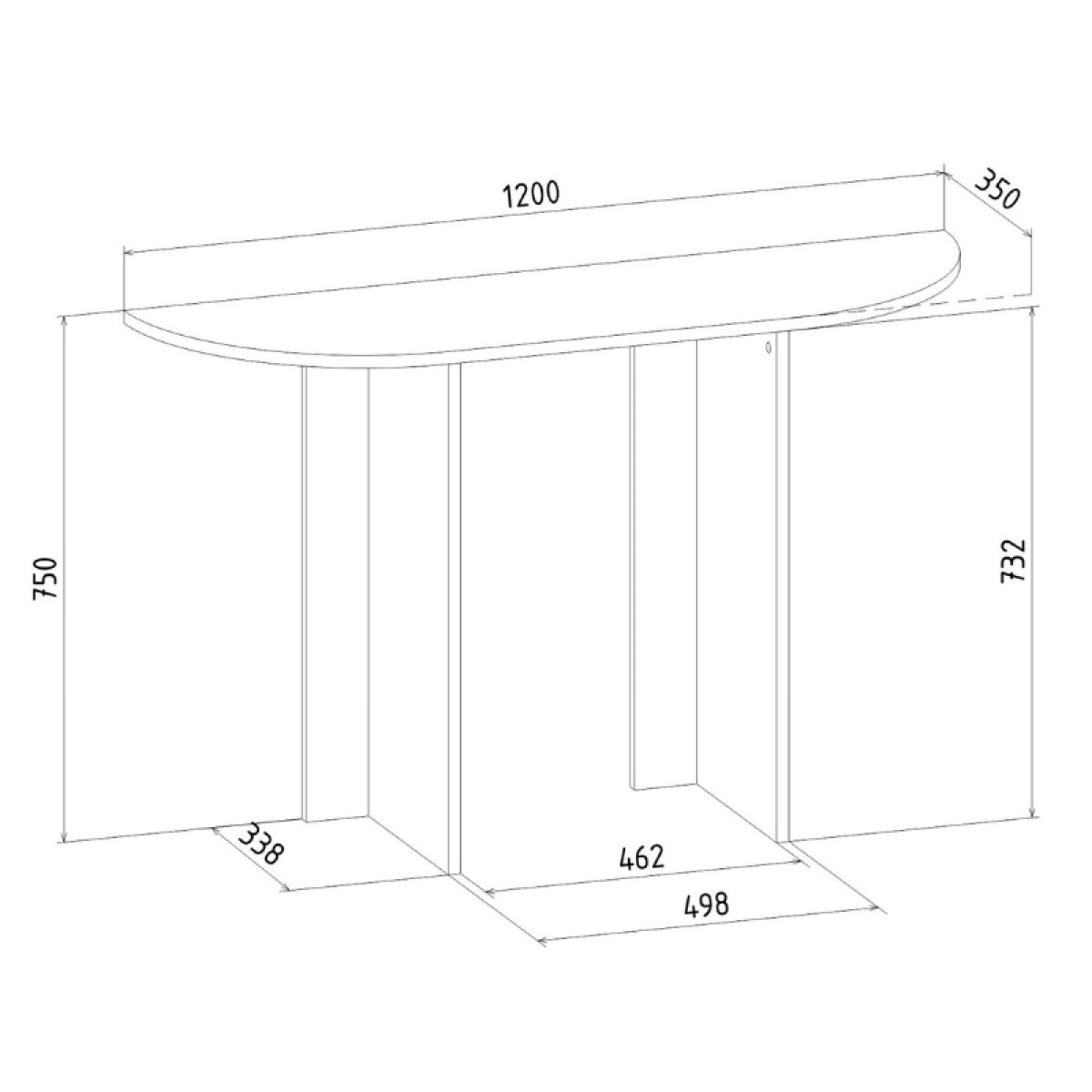 Κονσόλα Cortado Megapap χρώμα καρυδί 120x35x75εκ.