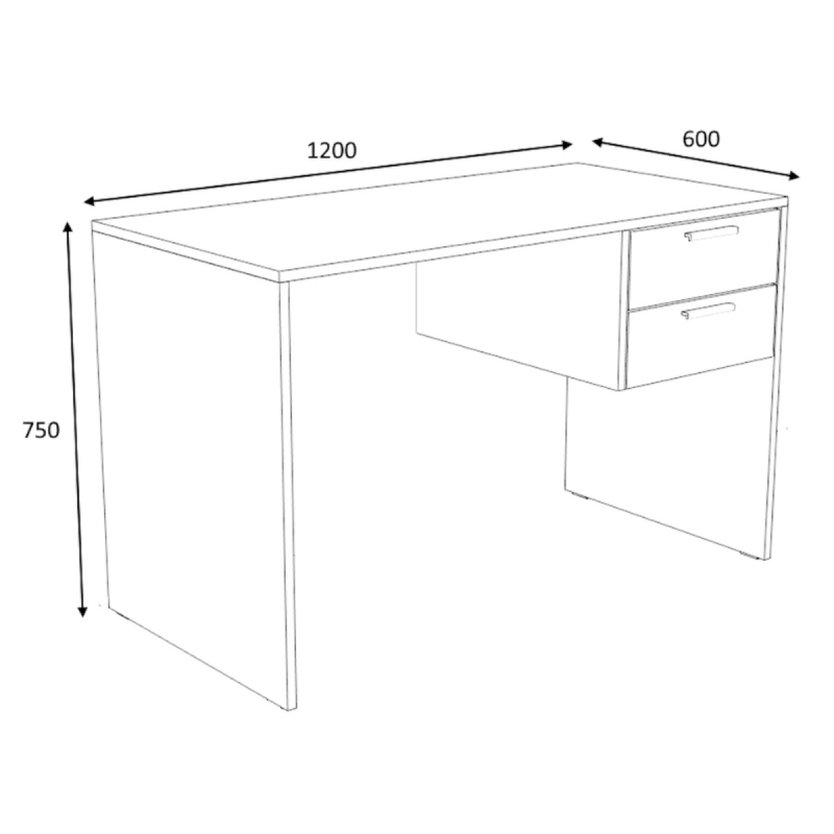 Γραφείο εργασίας Kada Megapap χρώμα λευκό 120x60x75εκ.