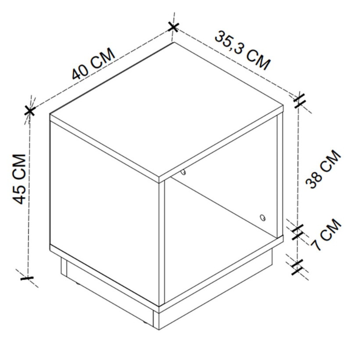 Κομοδίνο Gino Megapap χρώμα λευκό 40x35,3x45εκ.