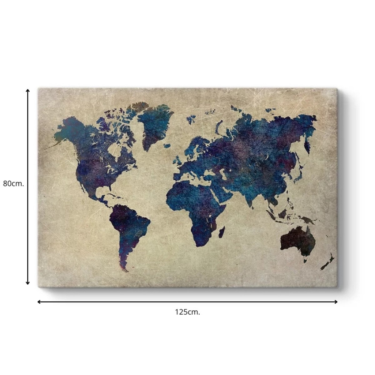 Πίνακας σε καμβά "World Map" Megapap ψηφιακής εκτύπωσης 125x80x3εκ.