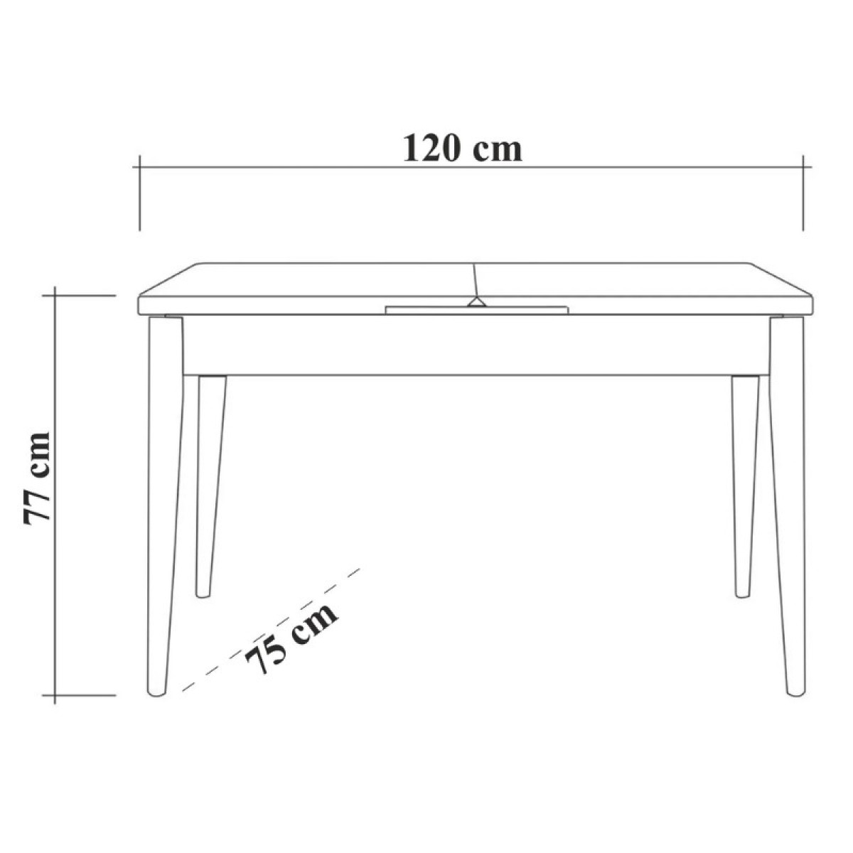 Τραπέζι Jemmy Megapap επεκτεινόμενο χρώμα atlantic pine 120/153x75x77εκ.