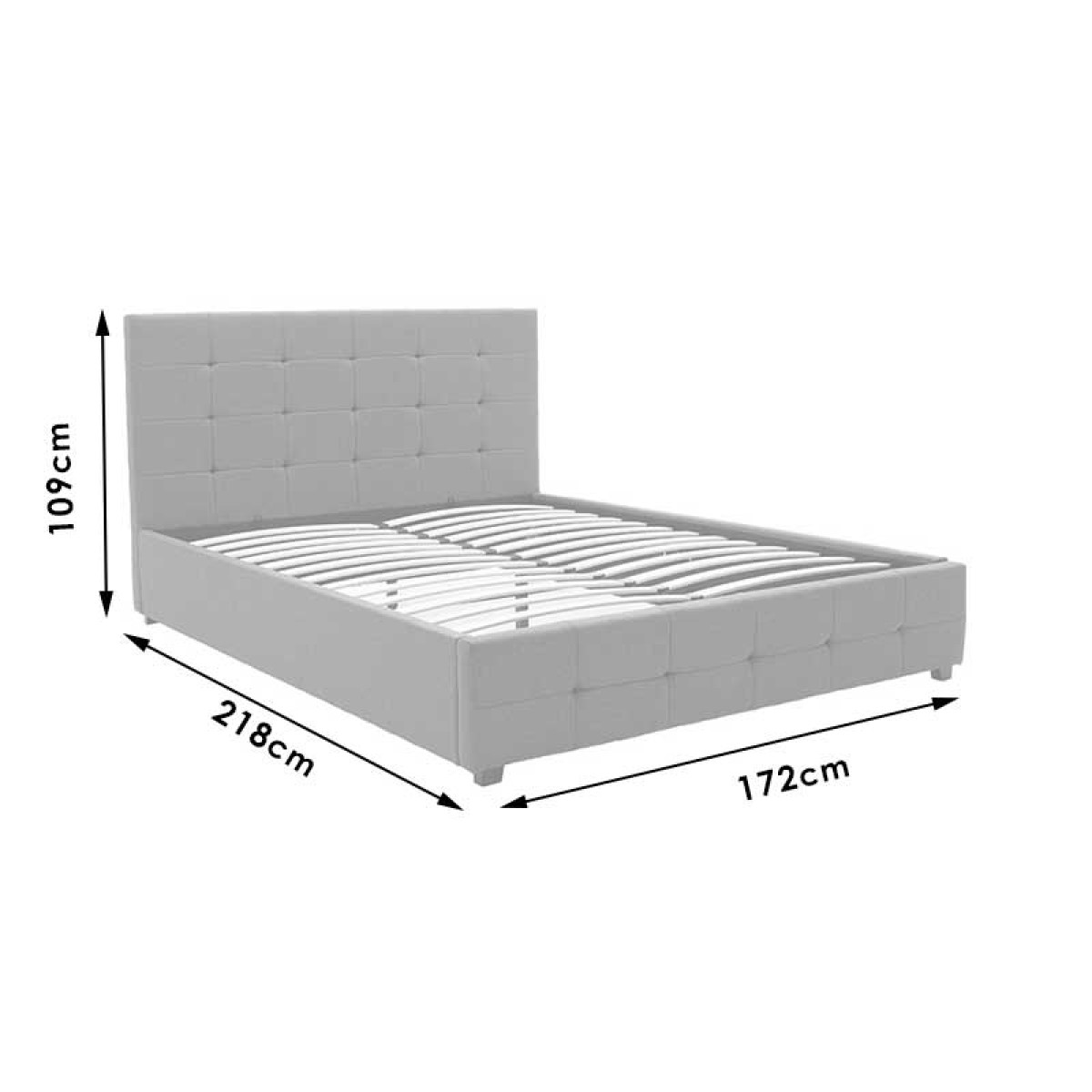 Κρεβάτι Roi pakoworld διπλό 160x200 PU μαύρο ματ + αποθηκευτικό χώρο