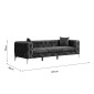 Καναπές 3θέσιος PWF-0579 pakoworld τύπου Chesterfield βελούδο μπλε 237x90x73εκ