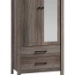 Ντουλάπα ρούχων Tara pakoworld δίφυλλη καθρέπτης rustic oak 84.5x52x193εκ