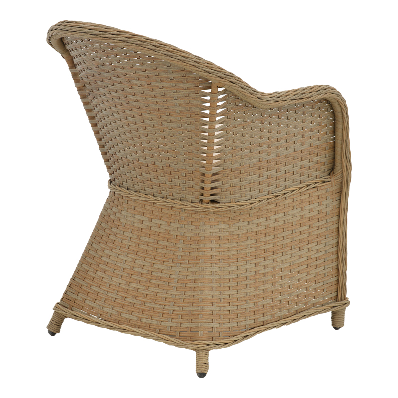 Πολυθρόνα κήπου Hadrian pakoworld rattan καφέ- textilene μπεζ 57x70x85εκ