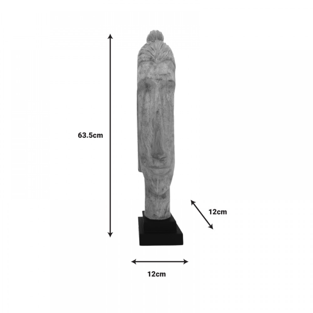 Προτομή βούδας Dran Inart φυσικό μάνγο ξύλο 12x12x63.5εκ