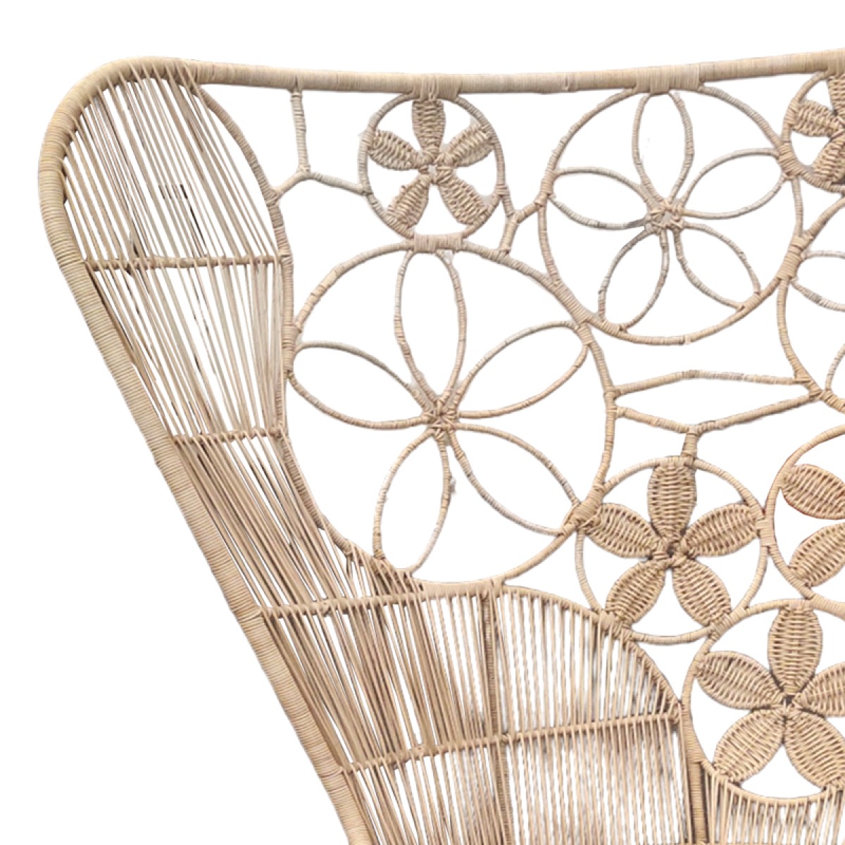 Πολυθρόνα Jake Inart με μπεζ μαξιλάρι-φυσικό rattan 110x82x145εκ