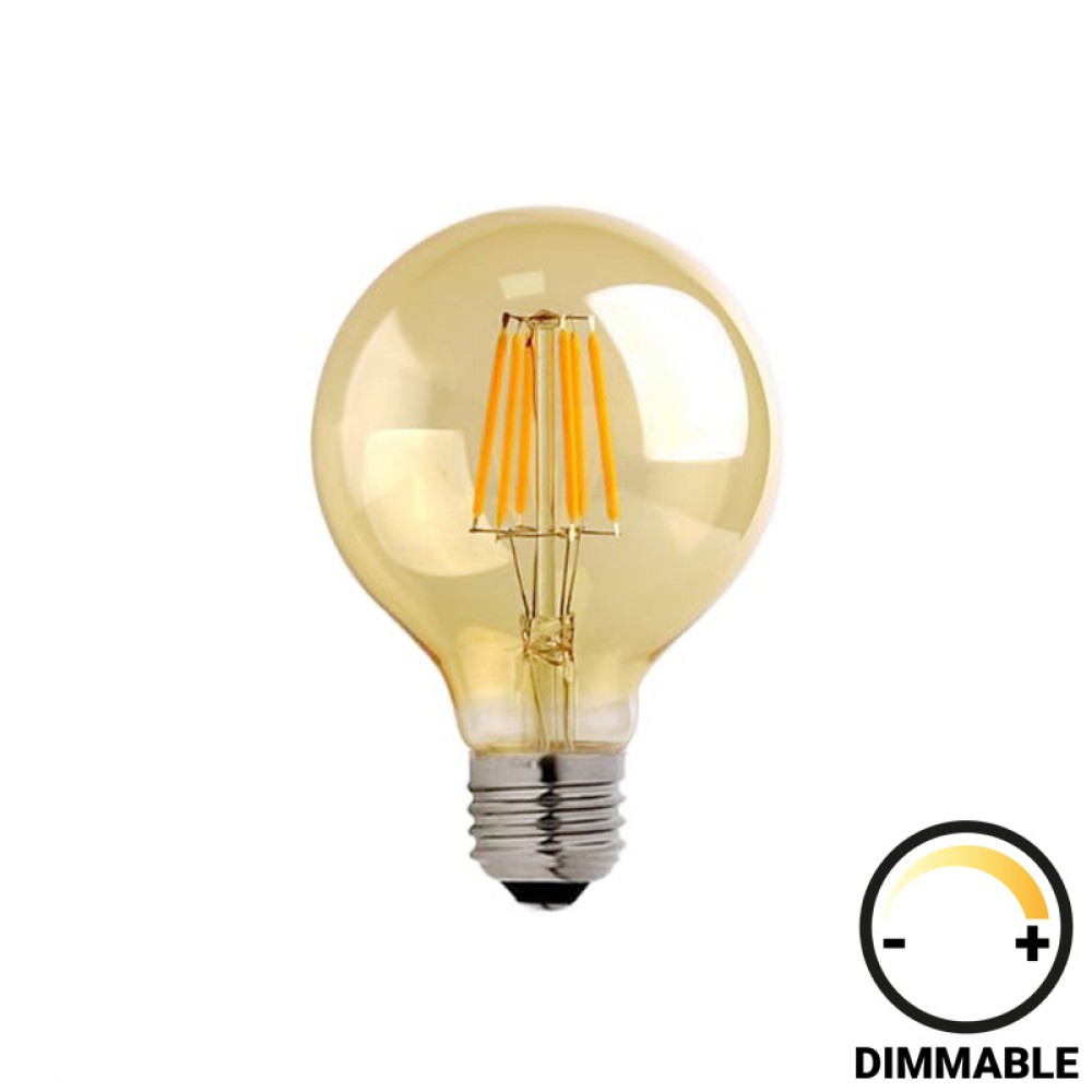 Λαμπτήρας LED G95 Bulb pakoworld dimmable 4W E27 200-220V amber