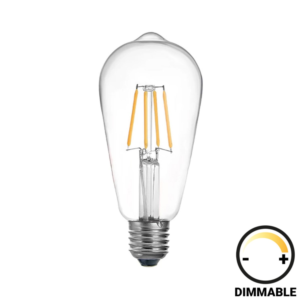 Λαμπτήρας LED ST64 Bulb pakoworld dimmable 4W E27 clear