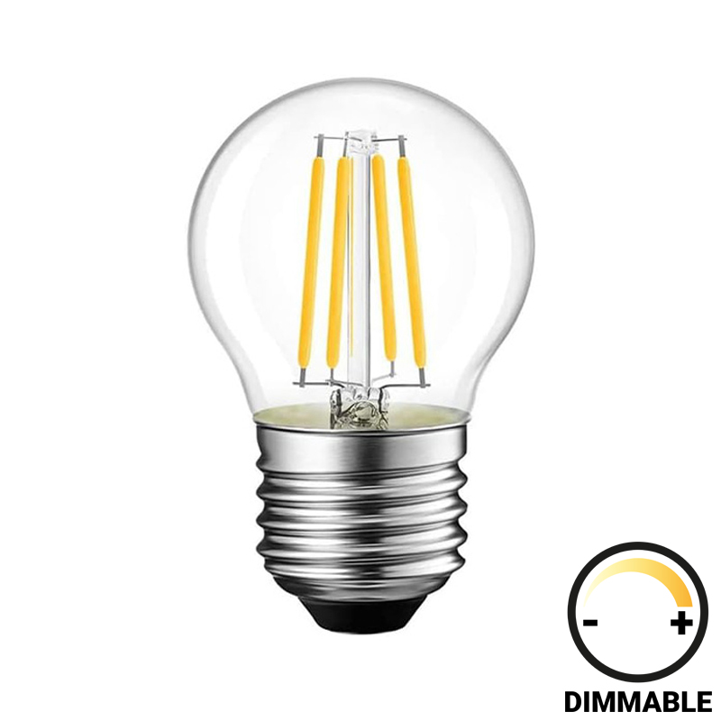 Λαμπτήρας LED G45 Bulb pakoworld dimmable 4W E27 clear