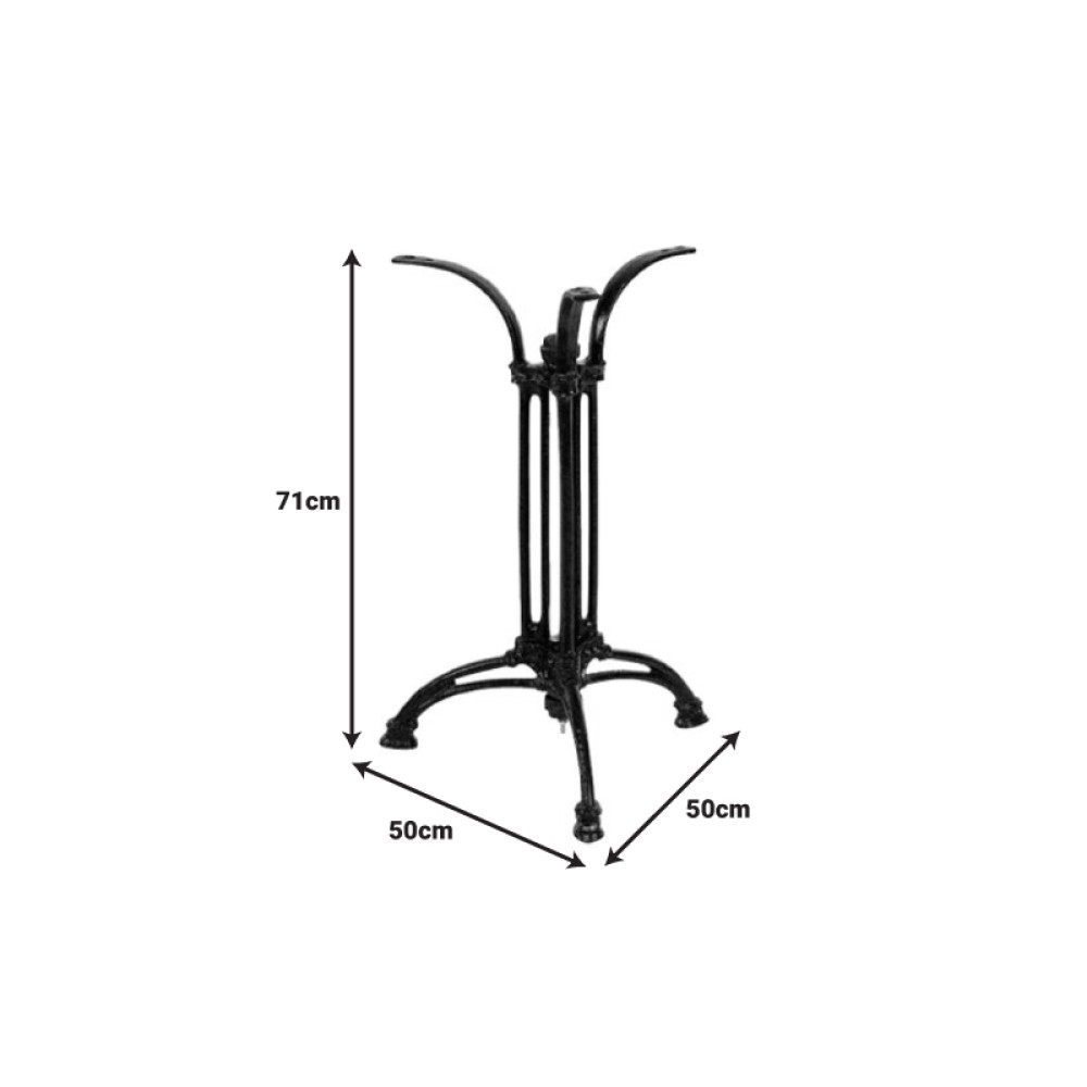 Βάση τραπεζιού Outil pakoworld μεταλλική σε μαύρη απόχρωση 50x50x71εκ