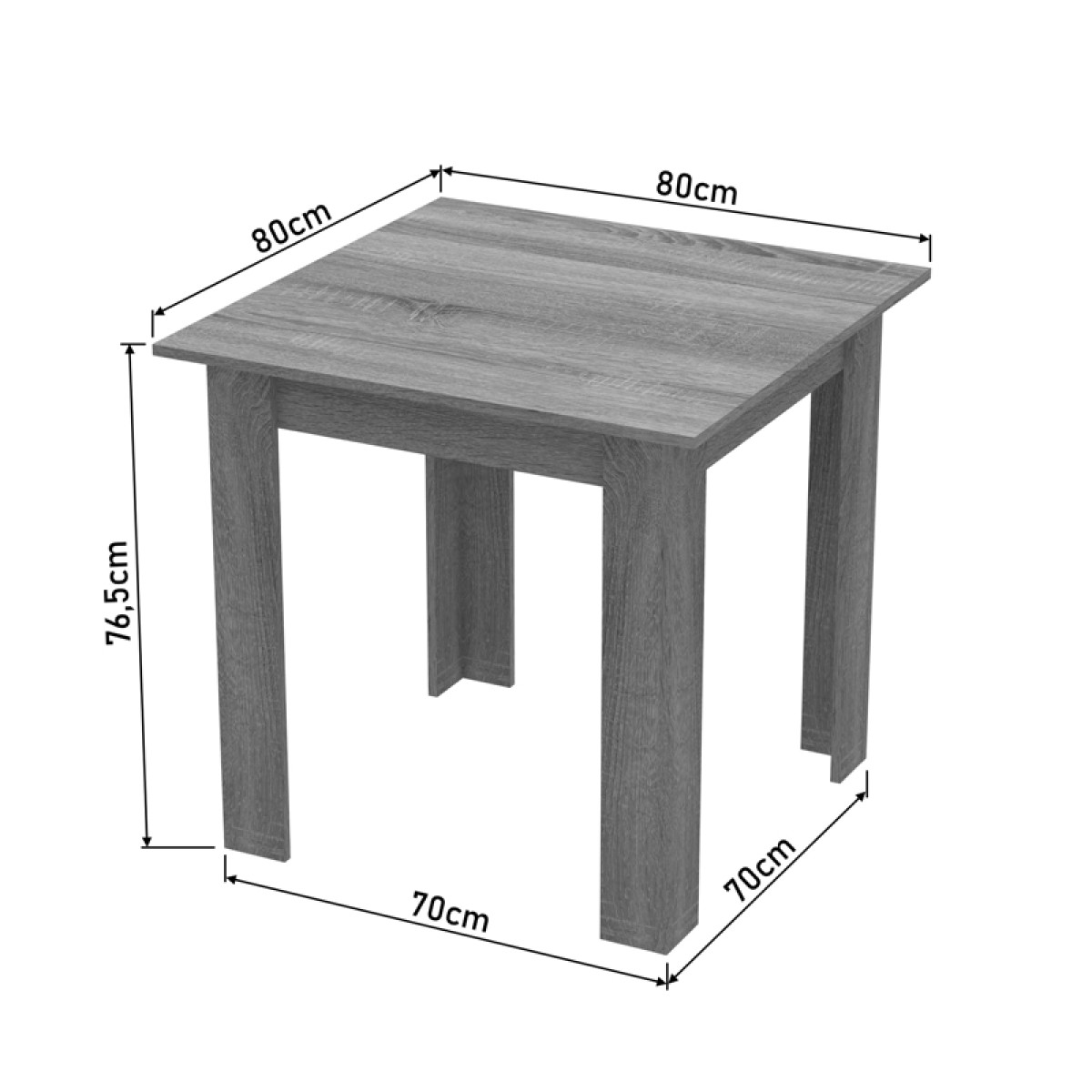 Τραπέζι Manka I pakoworld σε καρυδί απόχρωση 80x80x77εκ